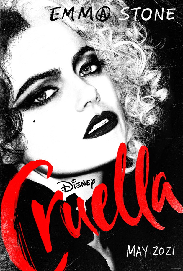 Tak wygląda plakat filmu „Cruella” z Emmą Stone w roli głównej.