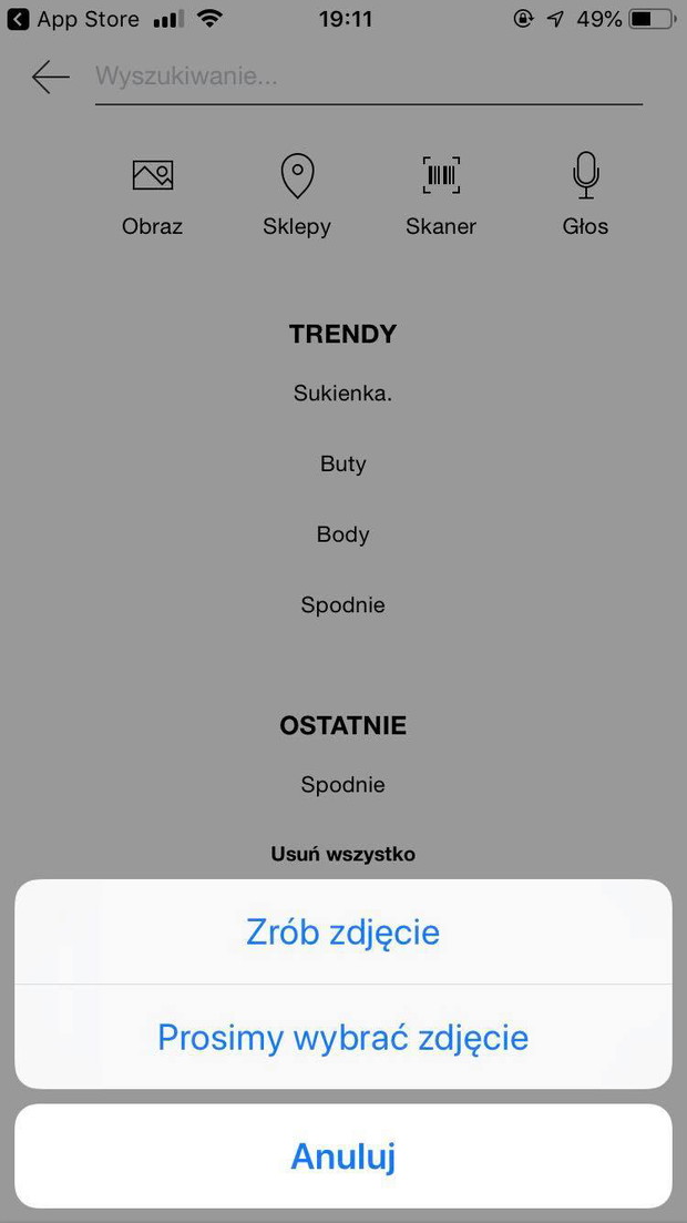 Po kliknięciu w nią dostaniecie dwie opcje załączenia zdjęcia.