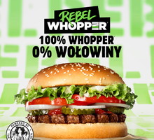 Burger King wprowadza do oferty kolejnego burgera wegetariańskiego! Rebel Whopper to roślinna wersja kultowego burgera marki