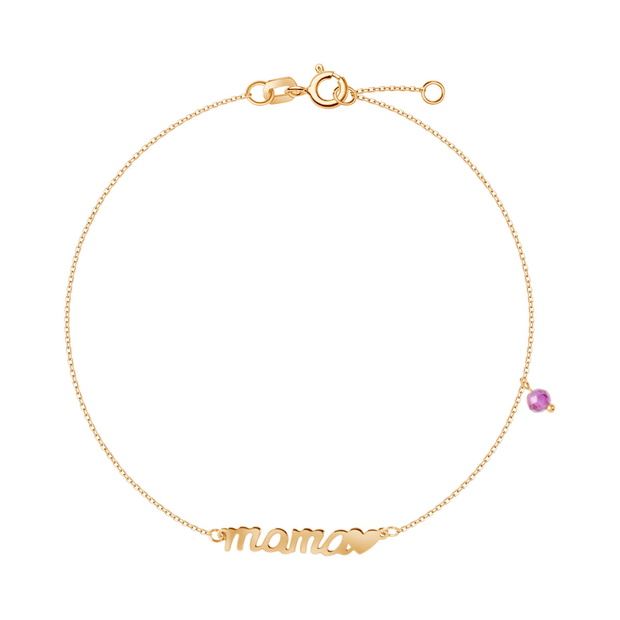 Bransoletka złota z różową cyrkonią - mama - Mommy & Me 379 PLN Verona