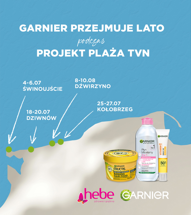 Garnier x Hebe na Projekt Plaża TVN