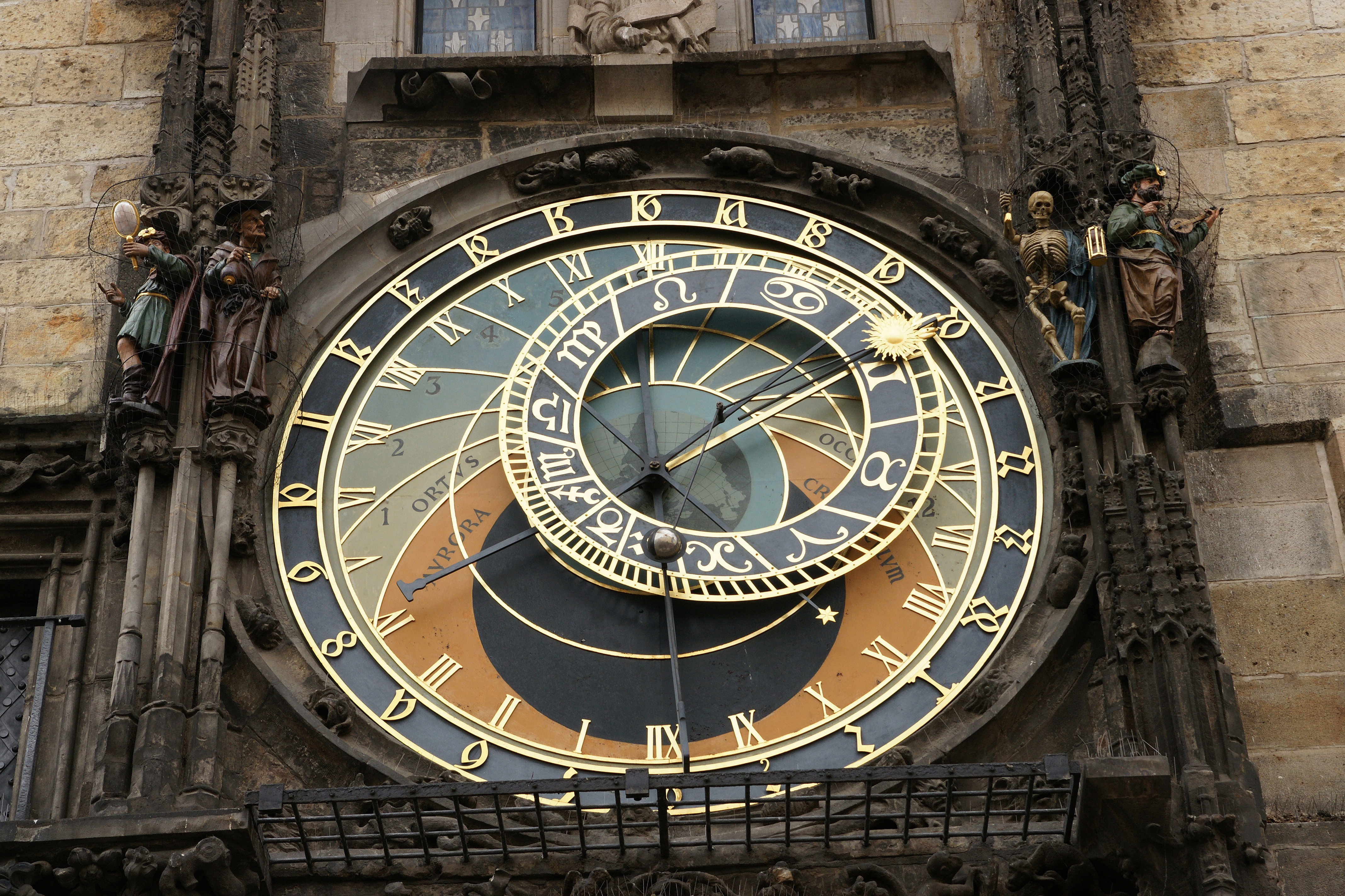 The Prague Astronomical Clock or Prague Orloj. AStronomical dial. Czech Republic.
