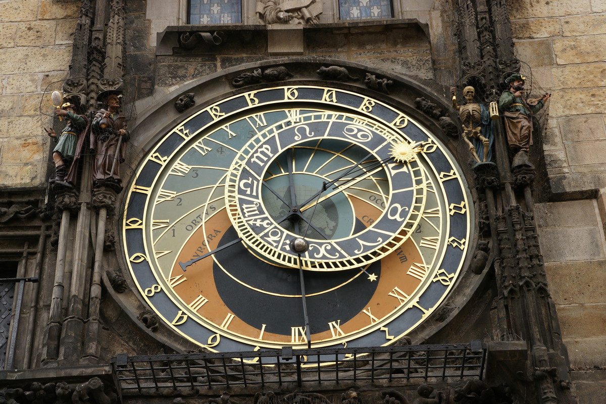 The Prague Astronomical Clock or Prague Orloj. AStronomical dial. Czech Republic.