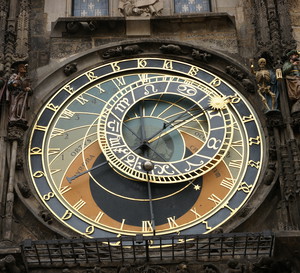 The Prague Astronomical Clock or Prague Orloj. AStronomical dial. Czech Republic.