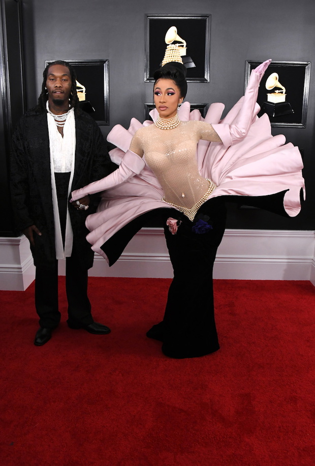 Grammy 2019: Cardi B w kreacji Mugler i z parterem Offsetem