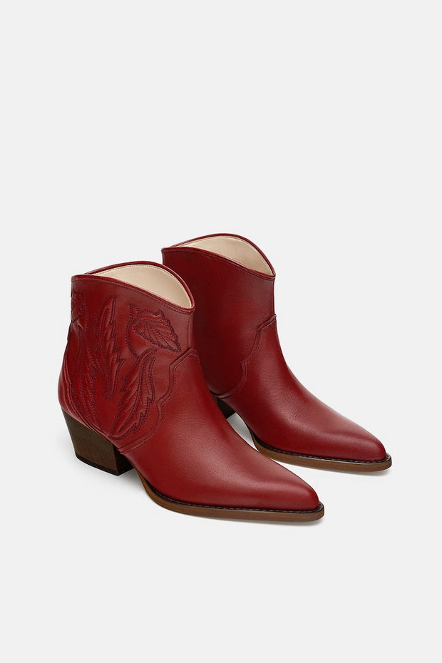 Skórzane botki Zara, 399 zł