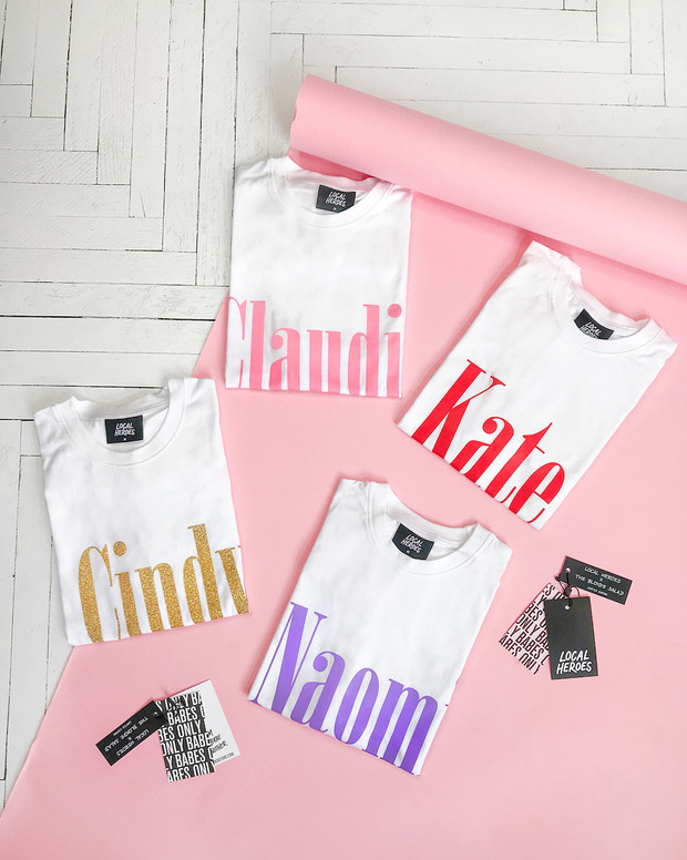 Kapsułowa kolekcja Local Heroes i The Blonde Salad to t-shirty nawiązujące do supermodelek lat 90.