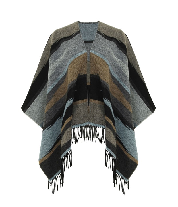 TK MAXX_Pasiaste ponczo z czarnymi fredzlami_129.99 PLN