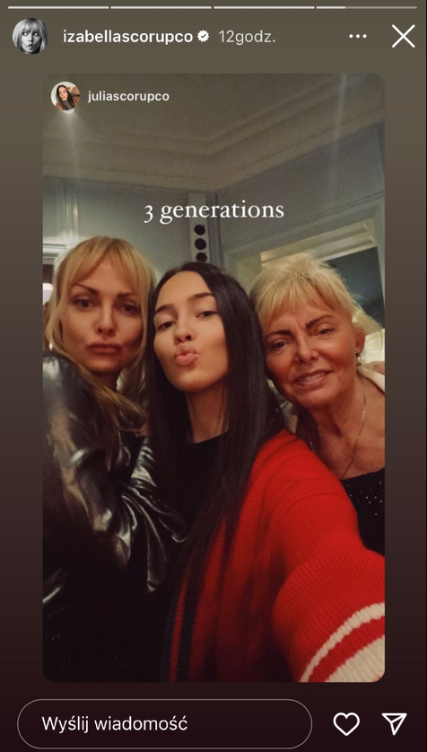 Izabella Scorupco z mamą i córką