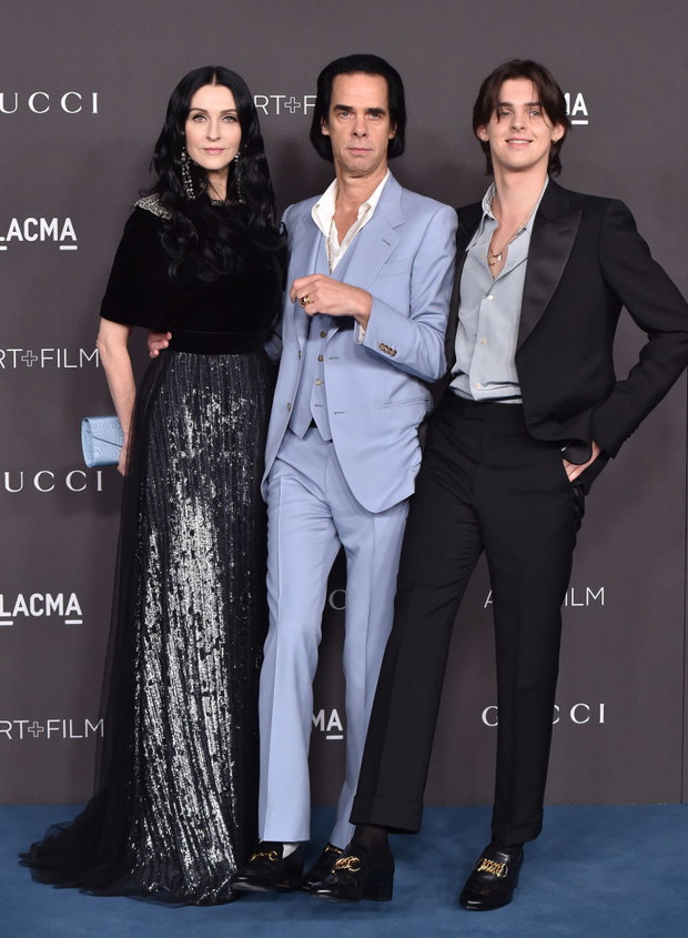 Nick Cave z żoną Susie Cave i synem Earlem.