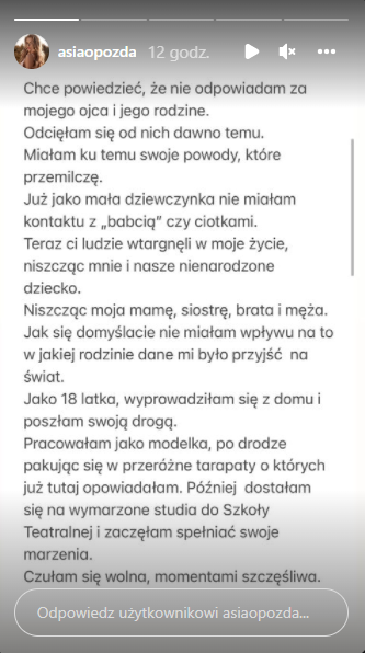 Joanna Opozda wydała oficjalne oświadczenie