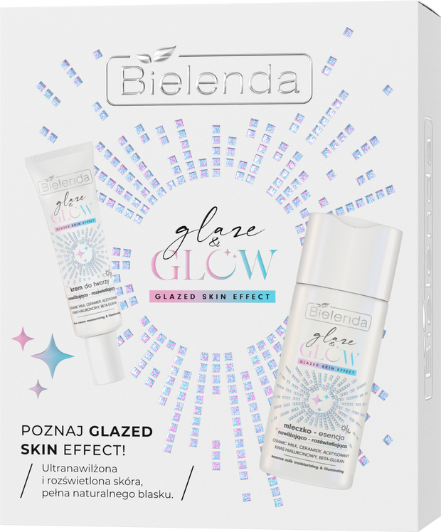 Zestaw prezentowy Bielenda z linii Glaze&amp;Glow, cena ok. 56 zł bok