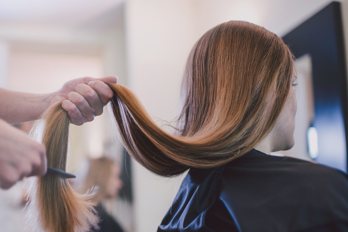Girlfriends getting new haircut.