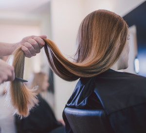 Girlfriends getting new haircut.