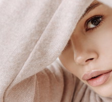 close-up portrait of beautiful woman with clean skin