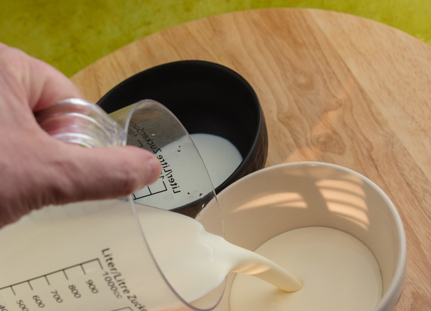 Pouring double cream
