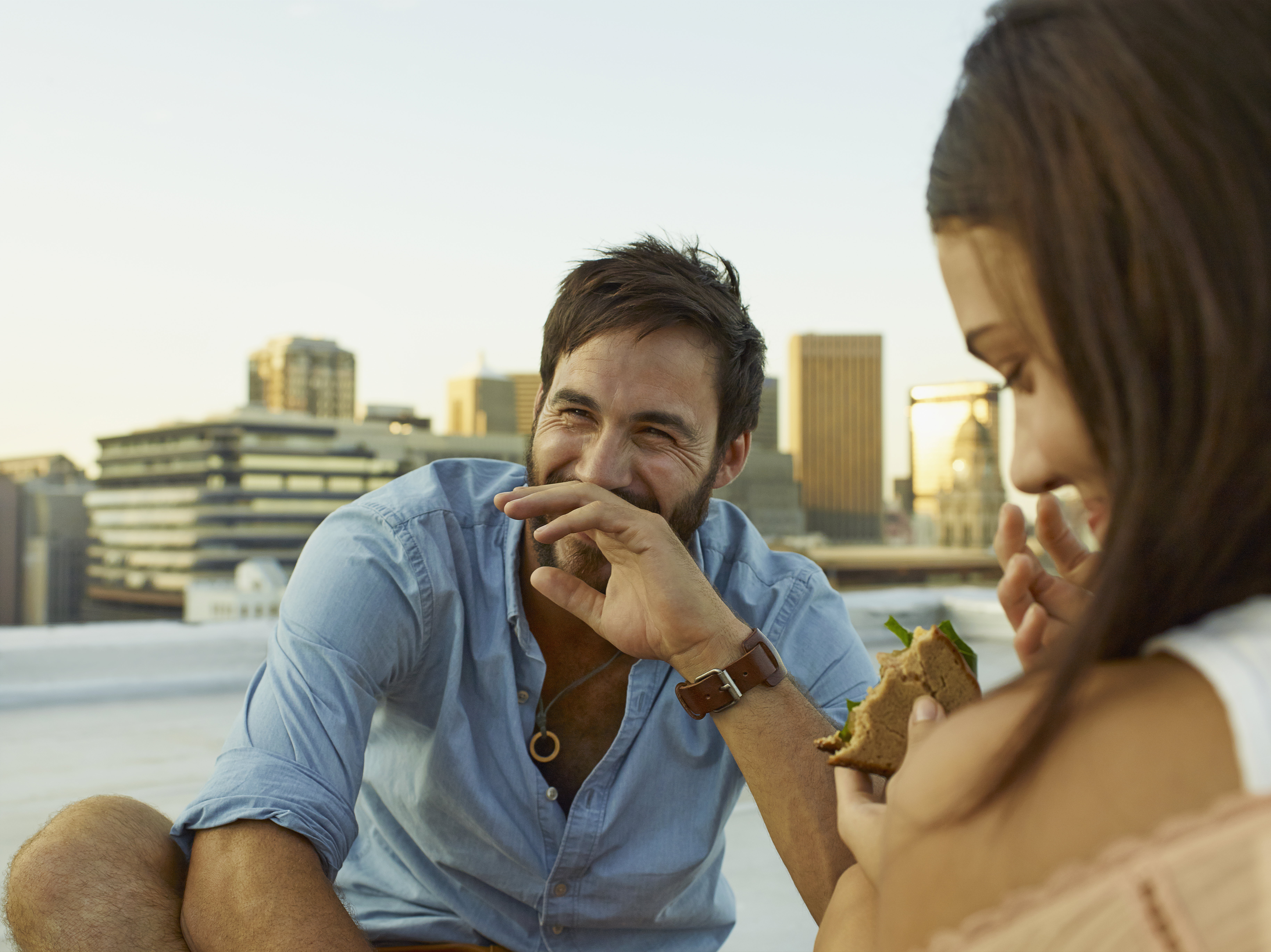 Couple on a rooftop