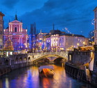 New Year's decoration of the city Ljubljana (Slovenia - Europe)