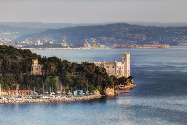 Miramare castle with Trieste in the background