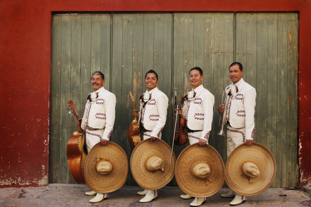 Musicians playing in mariachi band, San Miguel de Allende, Guanajuato, Mexico