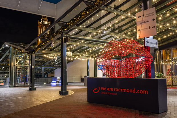 'We are Roermond' sign in Designer Outlet in Roermond, Netherlands 
