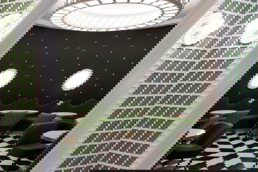 Ladurée Quai des Bergues projektu studio India Mahdavi