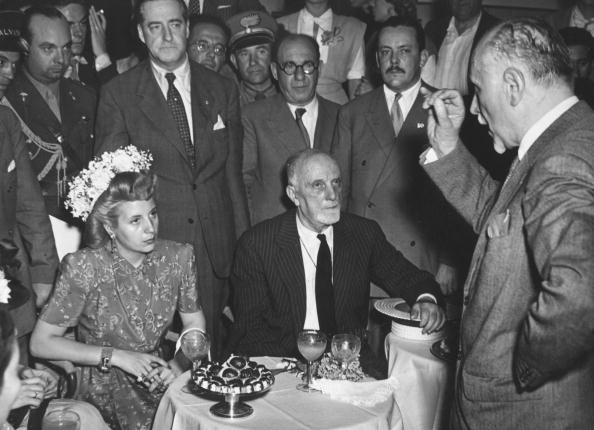 Evita Peron z mężem prezydentem Juanem Peron