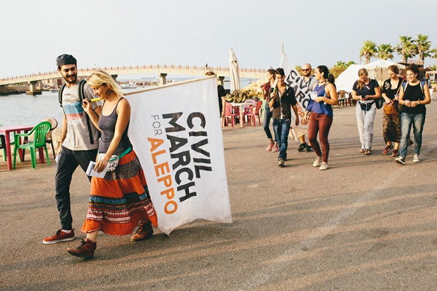 Anna Alboth na czele marszu