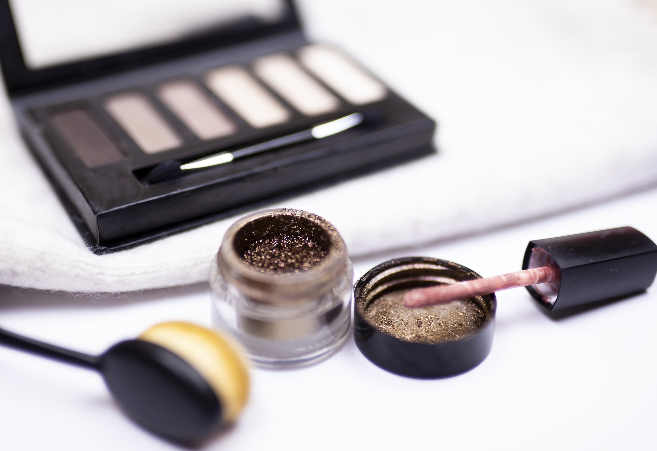 Cosmetics and Make Up Equipment on White Background