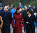 Meghan Markle i Kate Middleton z rodziną królewską na świątecznej mszy