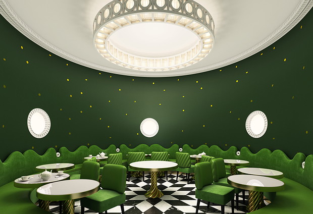 Ladurée Quai des Bergues projektu studio India Mahdavi