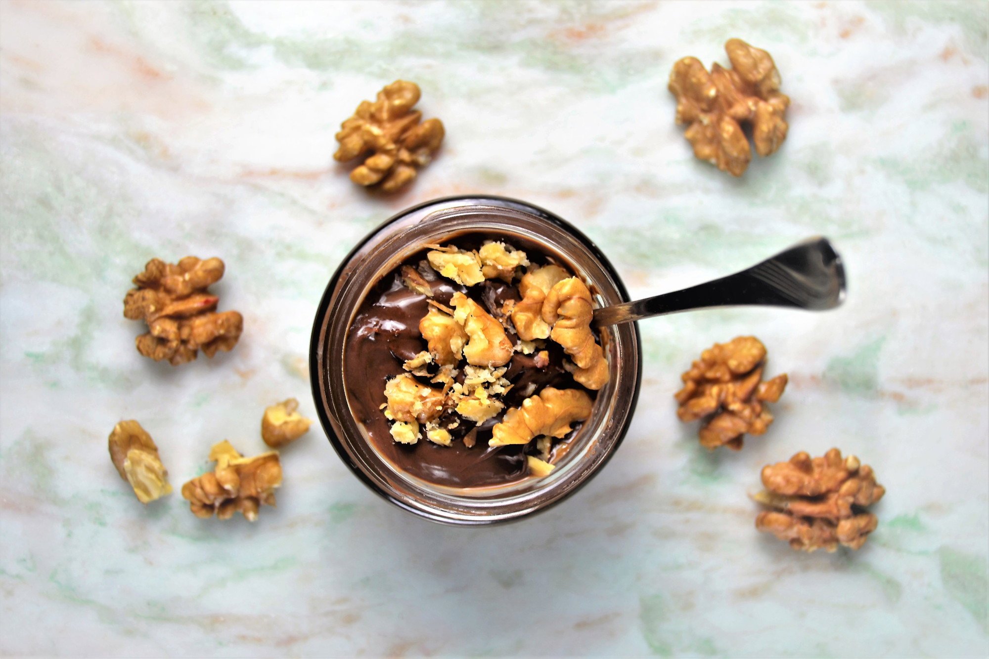 Chocolate mousse and nuts