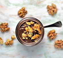 Chocolate mousse and nuts