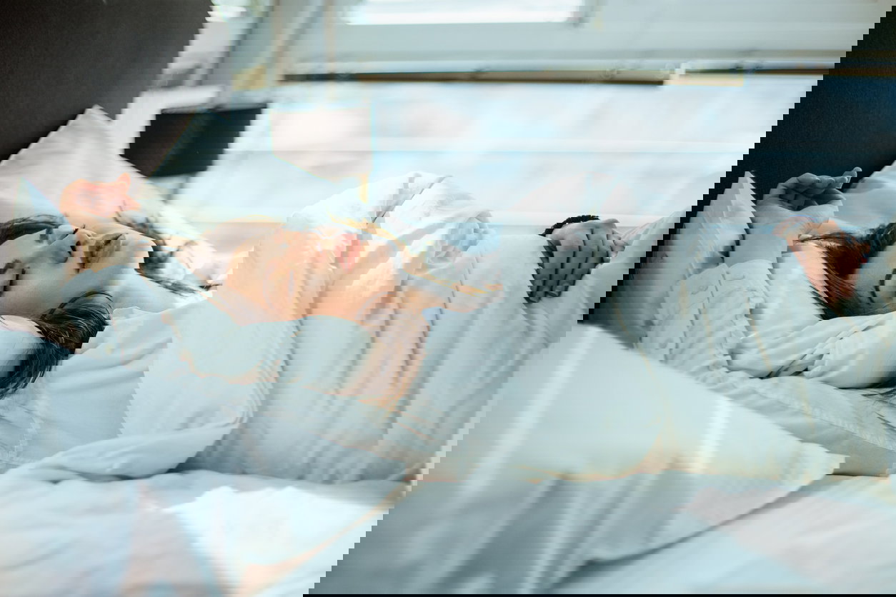 Photo of a woman sleeping