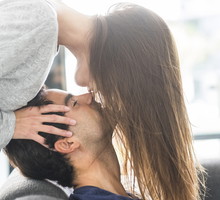 Young couple in love at home