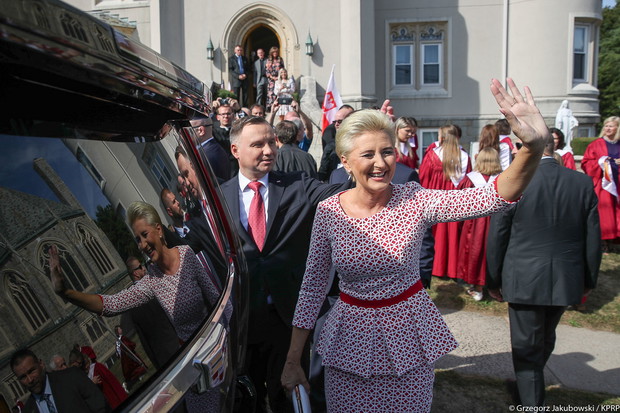 Agata Duda i Andrzej Duda podczas wizyty w USA