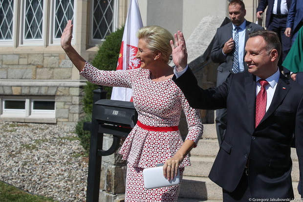 Agata Duda i Andrzej Duda podczas wizyty w USA