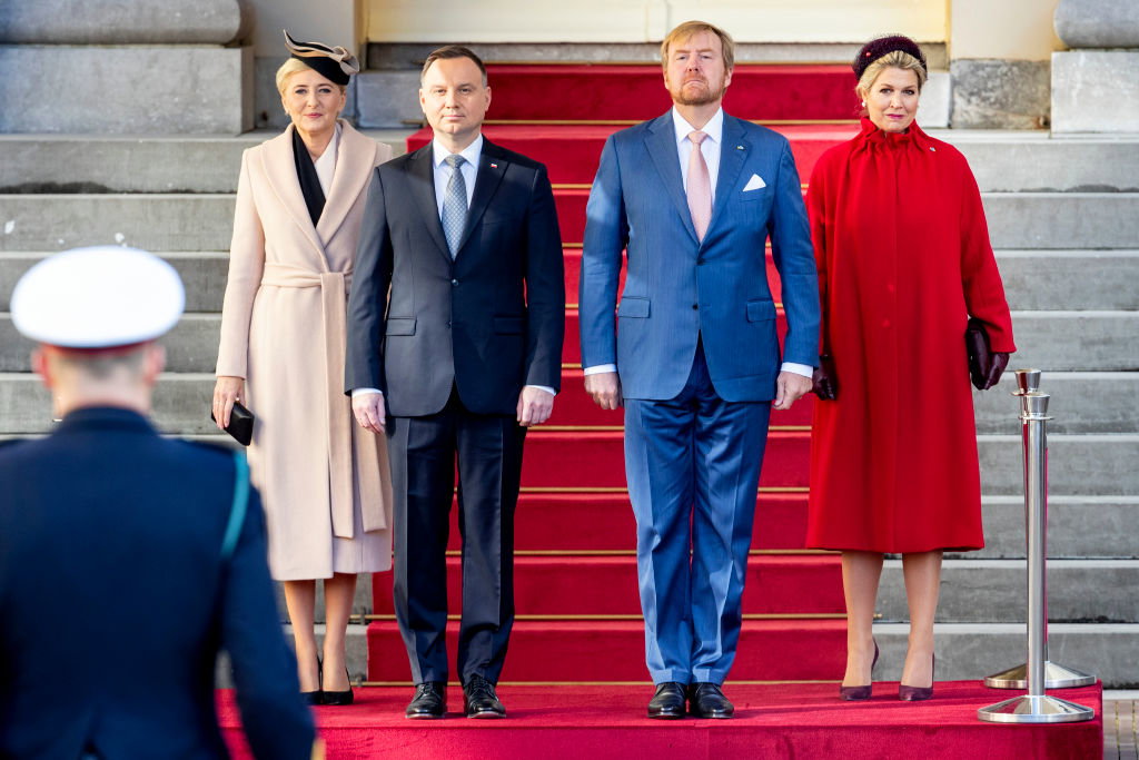Agata Duda i Andrzej Duda podczas uroczystej wizyty w Holandii