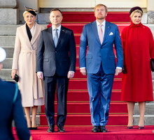 Agata Duda i Andrzej Duda podczas uroczystej wizyty w Holandii