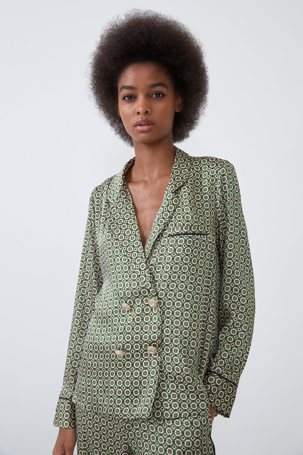 Koszula pidżamowa z ozdobnymi guzikami