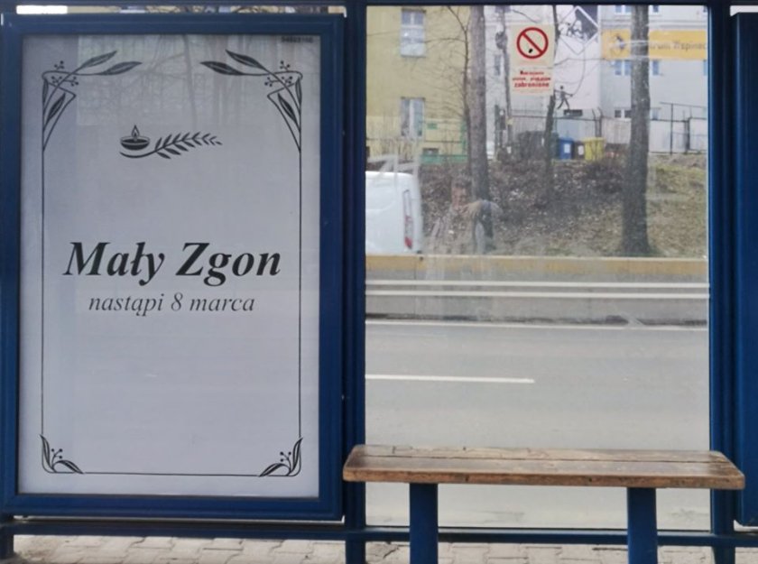 Plakaty "Mały Zgon nastąpi 8 marca"
