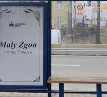 Plakaty "Mały Zgon nastąpi 8 marca"