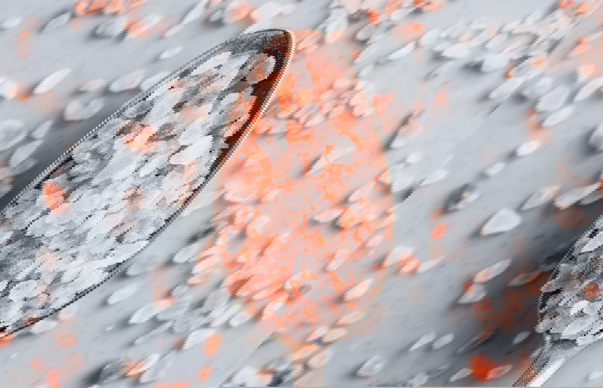 Directly Above Shot Of Himalayan Salt On Table