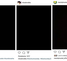 czarne kwadraty na instagramie