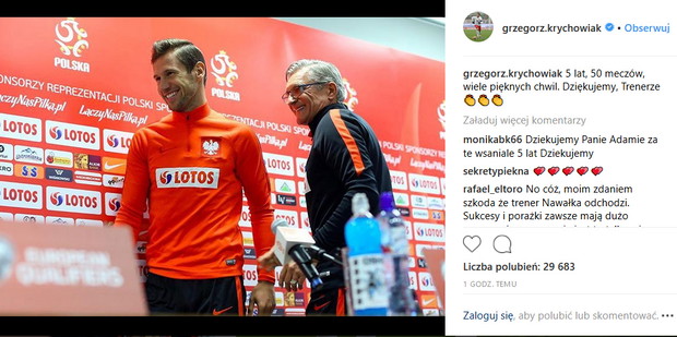 Grzegorz Krychowiak i Adam Nawałka