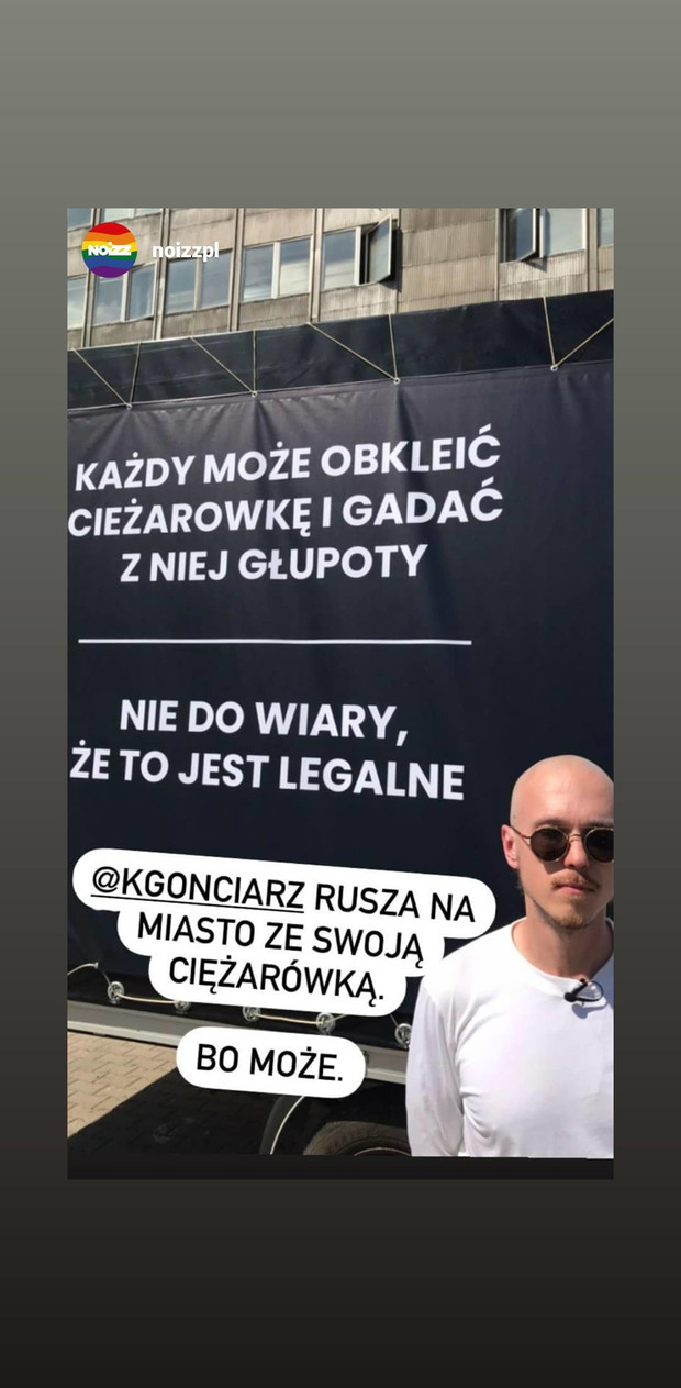 Krzysztof Gonciarz stworzył własną furgonetkę w odpowiedzi na ciężarówki Pro-Prawo do Życia