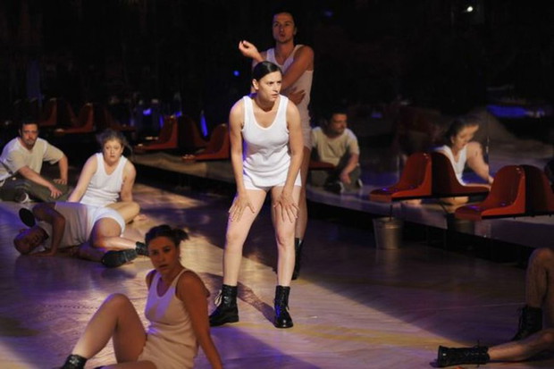 Patrycja Soliman podczas próby sztuki Marat/Sade w Teatrze Narodowym