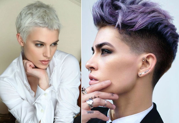 Krótka platynowa fryzura