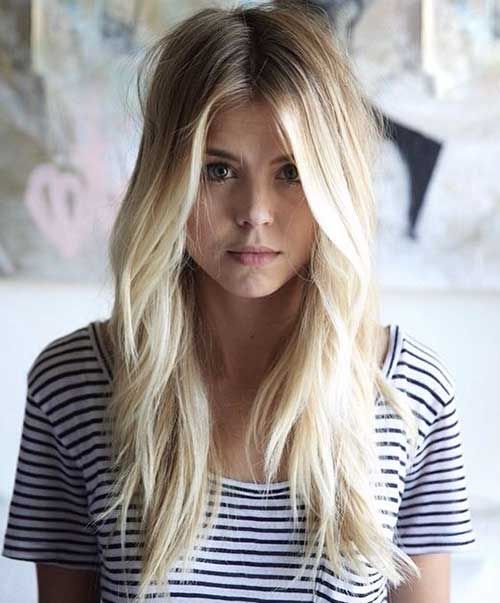 Blond na całej długości włosów