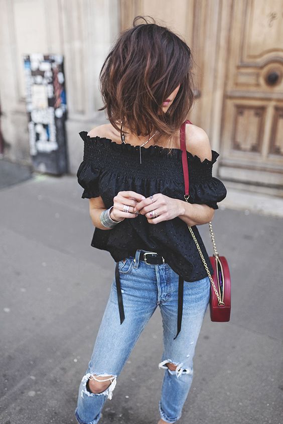 Włosy do ramion fale